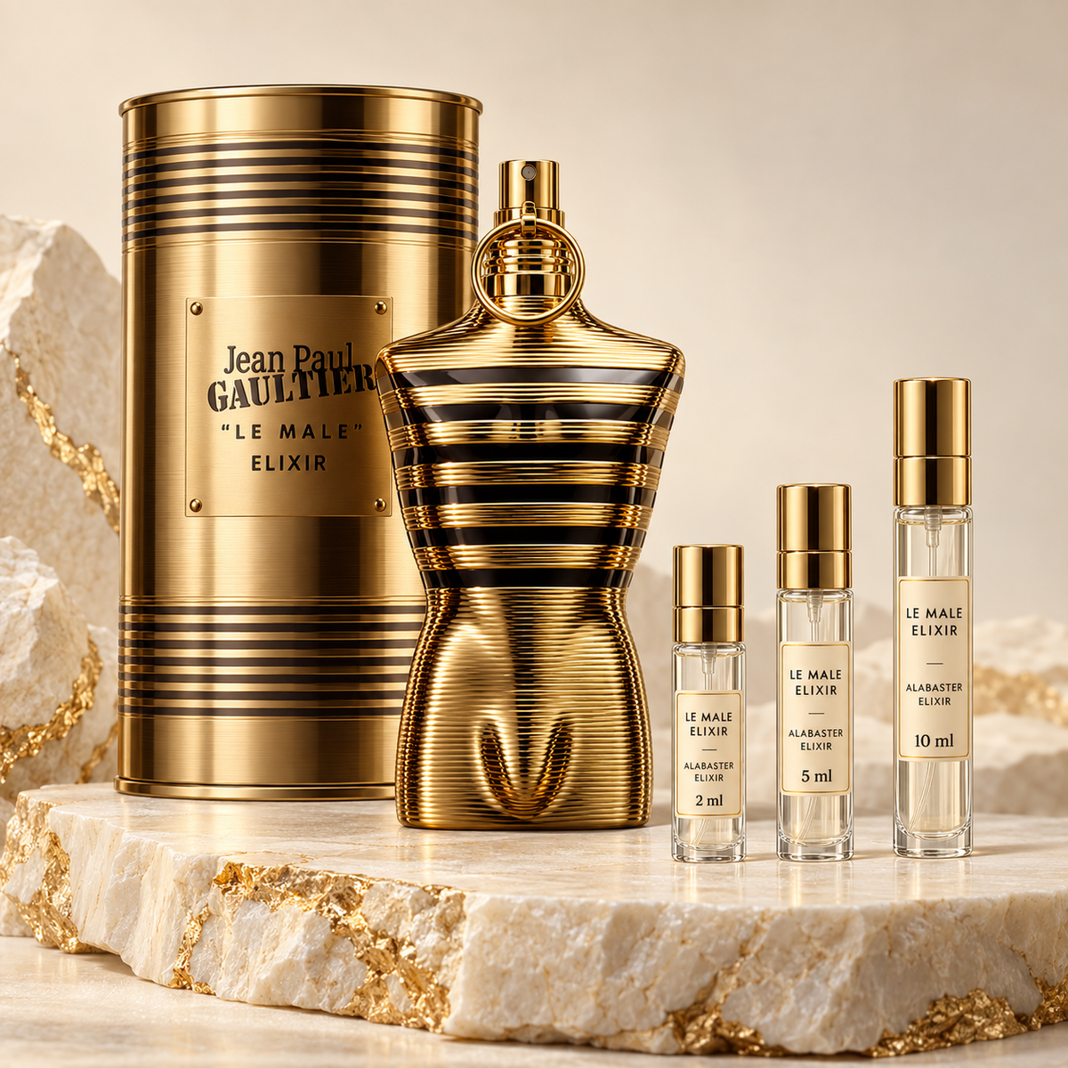 Jean Paul Gaultier Le Male Elixir fragrance decants in 2 ml, 5 ml and 10 ml