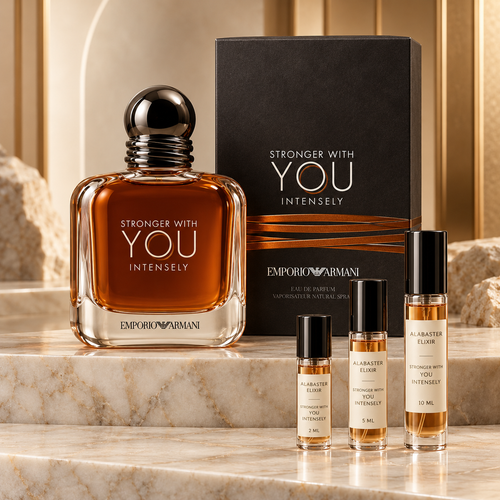 Emporio Armani Stronger With You Intensely Eau de Parfum decants in 2 ml, 5 ml and 10 ml sizes